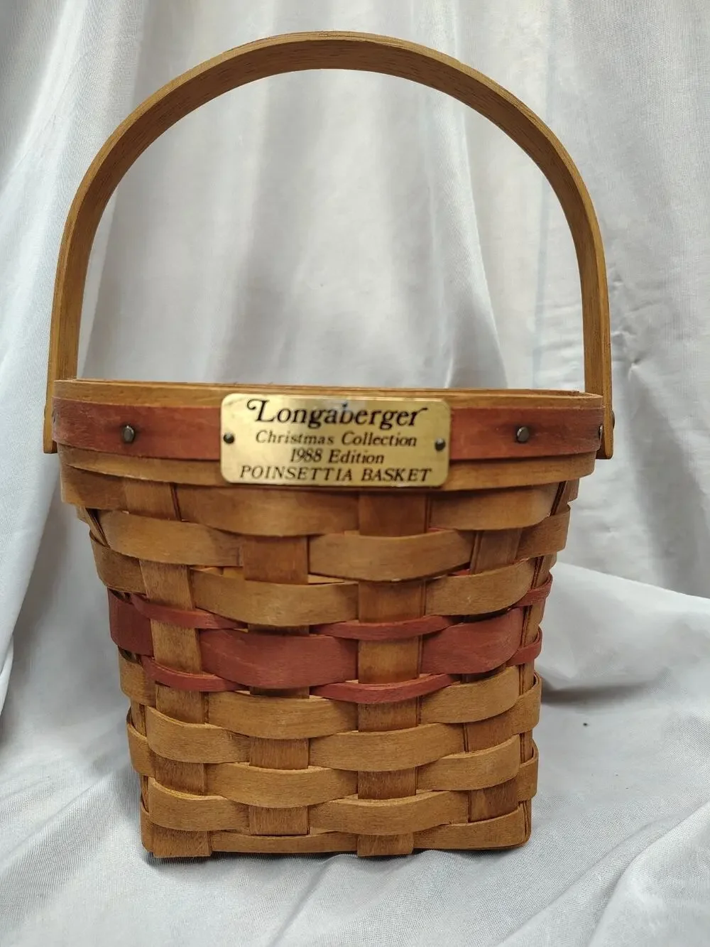 Vintage Christmas Collection 1988 Edition Longaberger Poinsettia Bask